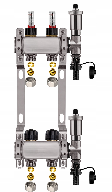 Rozdělovač pro podlahu nerezový 2-okruhové podlahové vytápění Pex