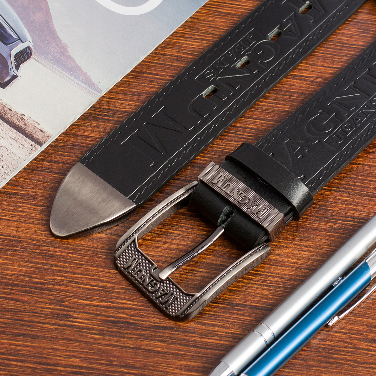 Pasek męski skórzany premium szeroki 4cm klasyczny czarny Beltimore Jeans Kod producenta E04_105