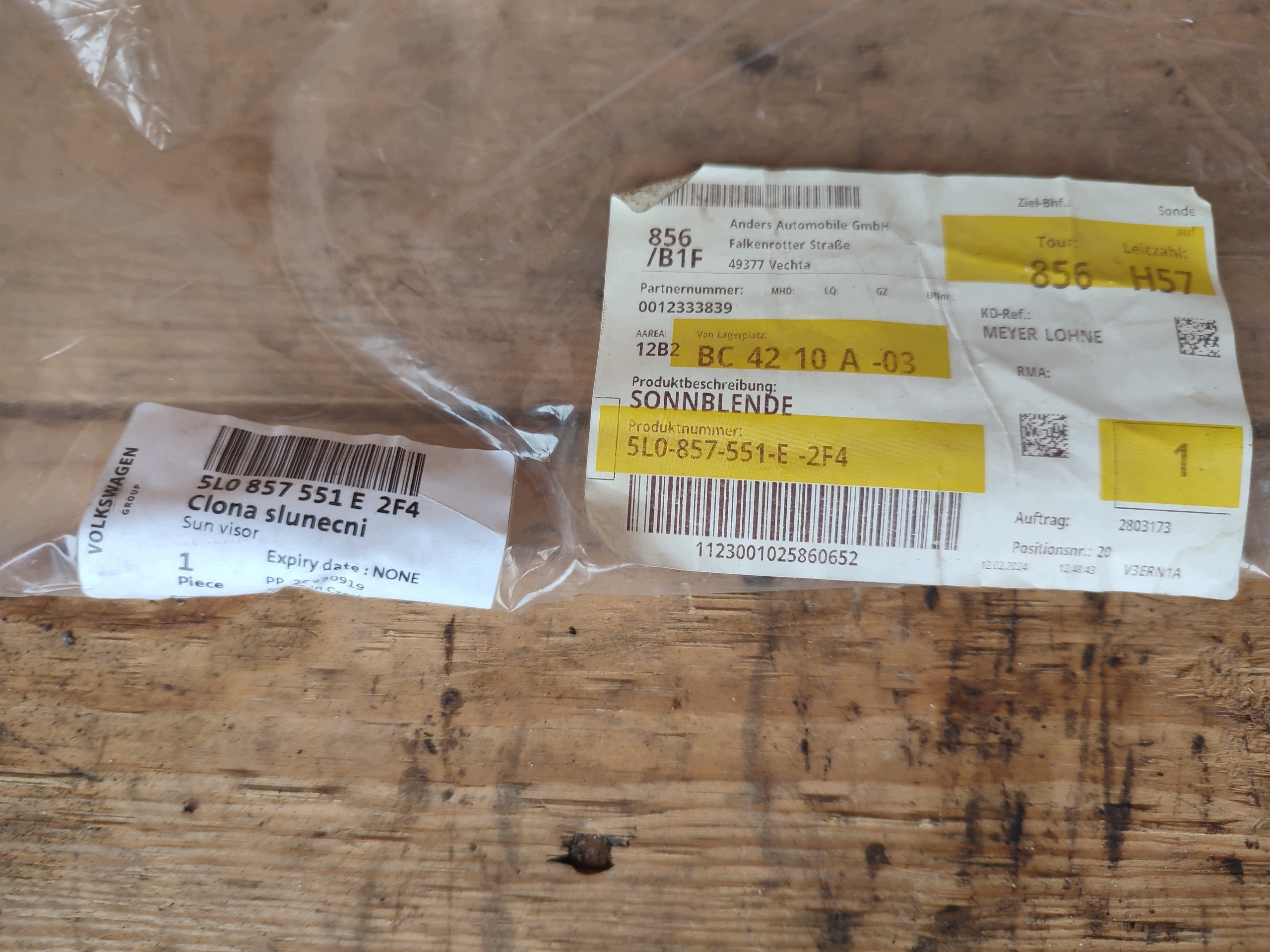 VAG OE 5L0857551E2F4 blende abdeckung sonnen
