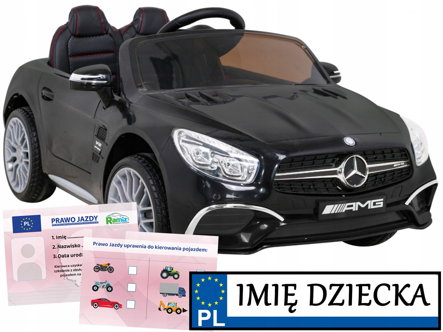Mercedes Amg SL65 S auto dla dzieci pilot dla rodzica Rejestracja Imienna