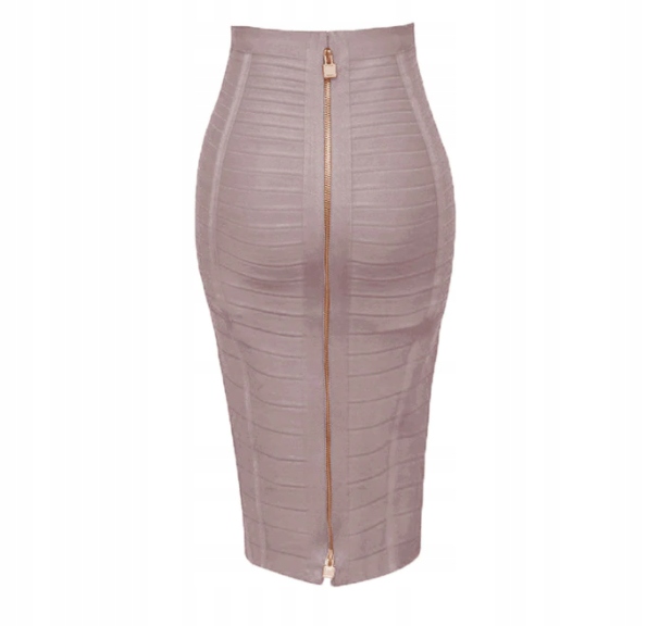 SPÓDNICA MIDI BANDAŻOWA PROSTA OBCISŁA DOPASOWANA