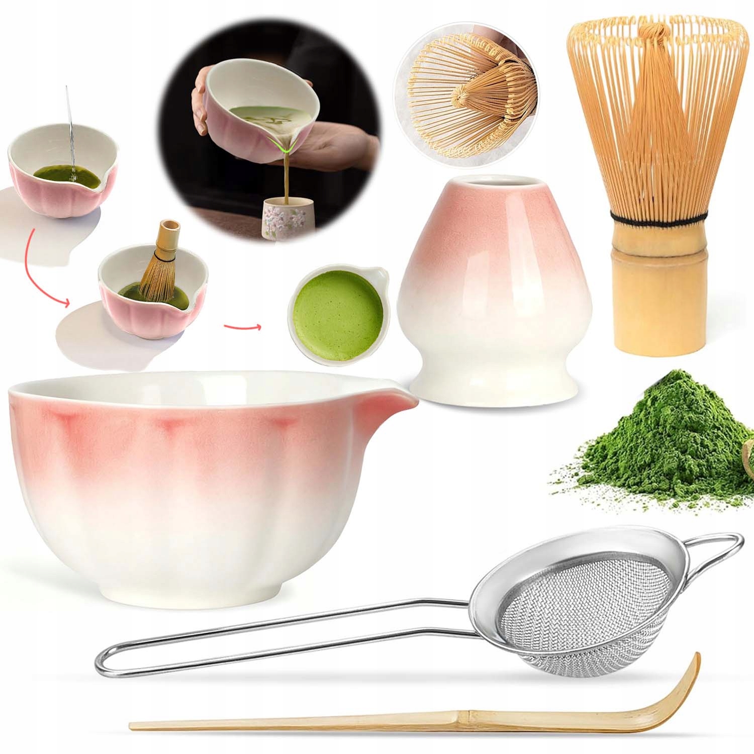 Levně Dárková Sada Sada 5 Bambusových Čajů S Matchy, Chashaku, Perfektní Dárek