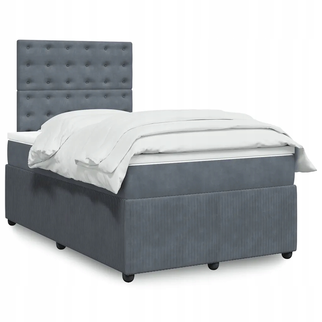 Box spring postel s matrací tmavě šedá 120 x 200 cm samet Šedá 3294623
