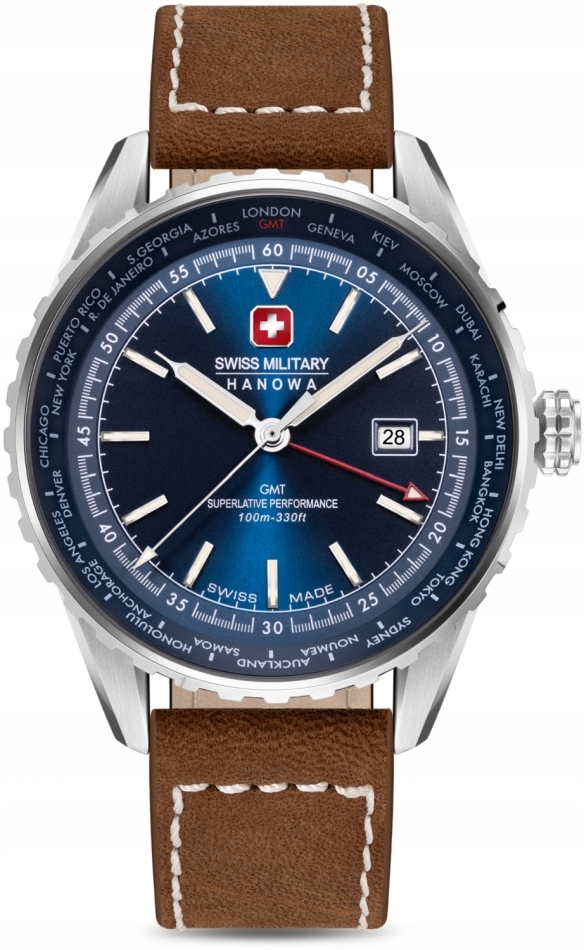Zegarek męski Swiss Military SMWGB0003202 niebieski sportowy do pływania