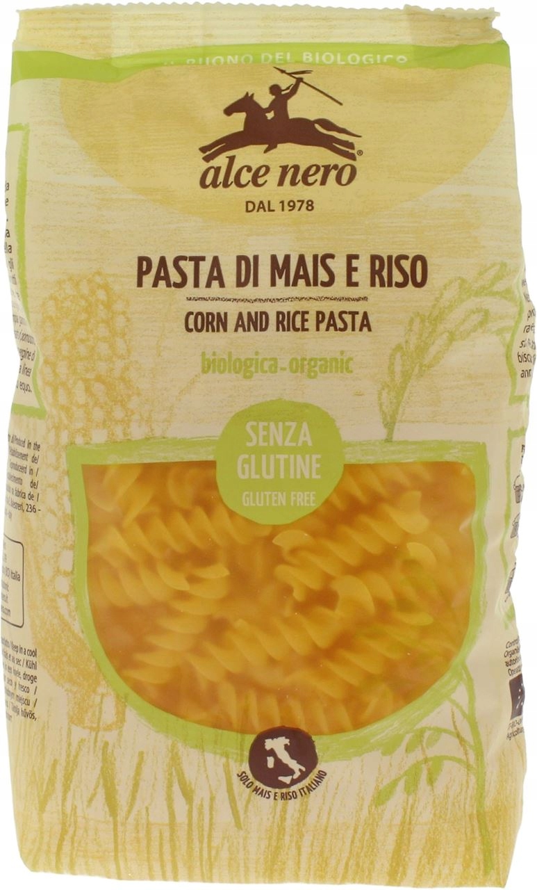 Levně 4x Alce Nero Těstoviny (kukuřicovo-rýžové) fusilli bezlepkové Bio 250 g