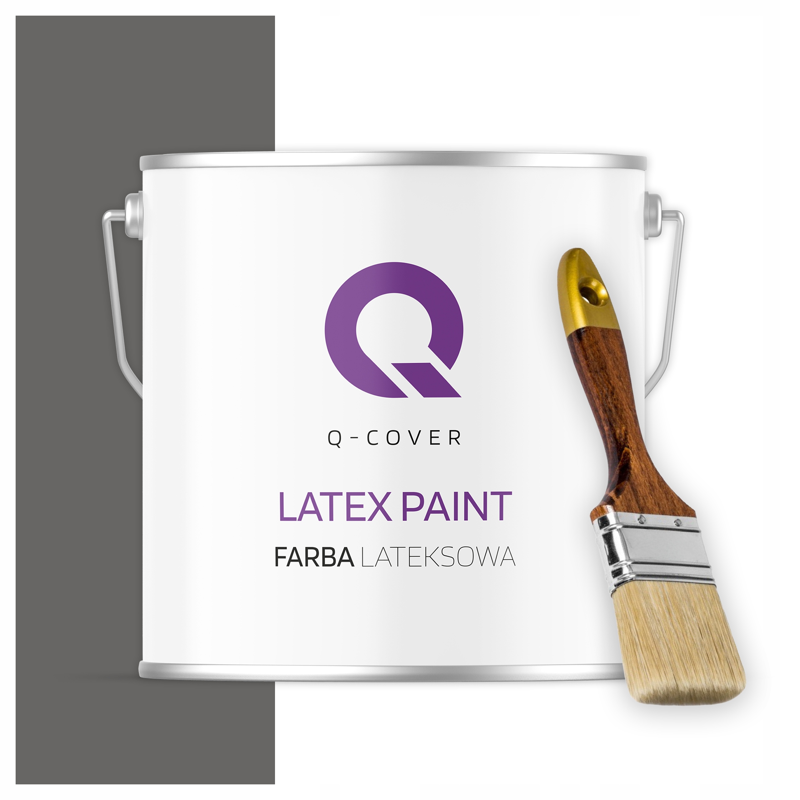 Latexová farba na steny stropov Hlboký mat 5L Grafitová H1213 štetec