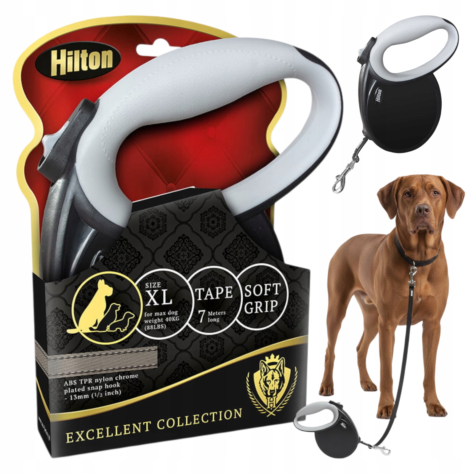 Smycz automatyczna Dla dużych Psów do 40 kg Mocna Wytrzymała taśma 7m