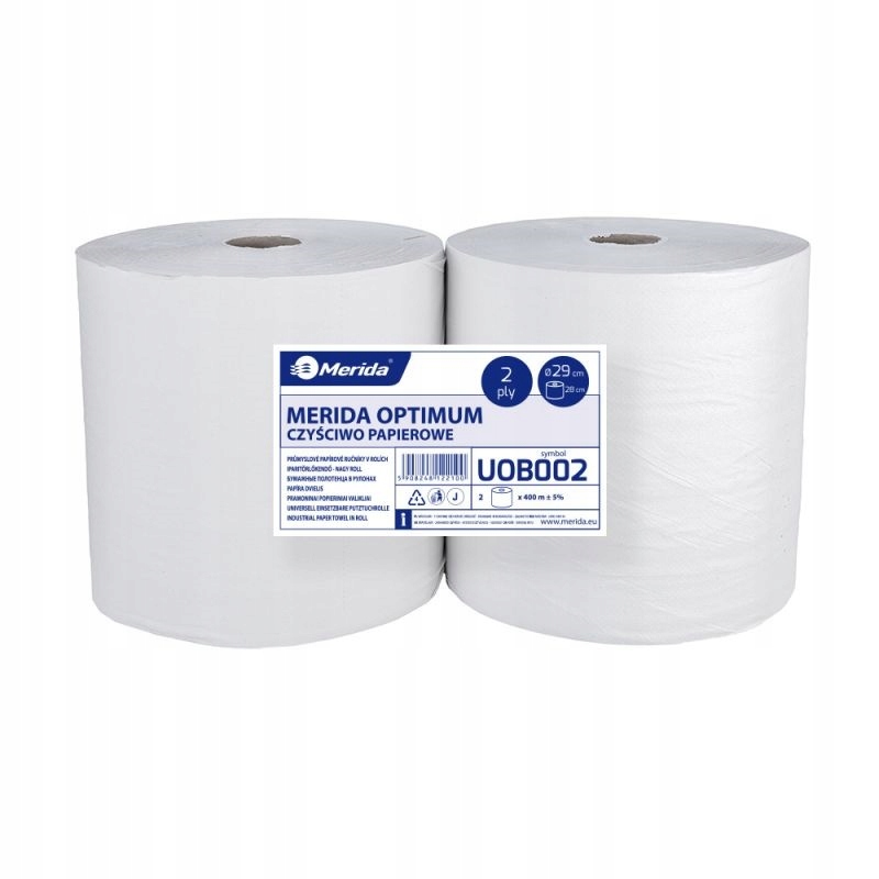 MERIDA CZYŚCIWO PAPIEROWE OPTIMUM BIAŁE ŚR. 29 CM, DŁUGOŚĆ 400 M, DWUWARSTW