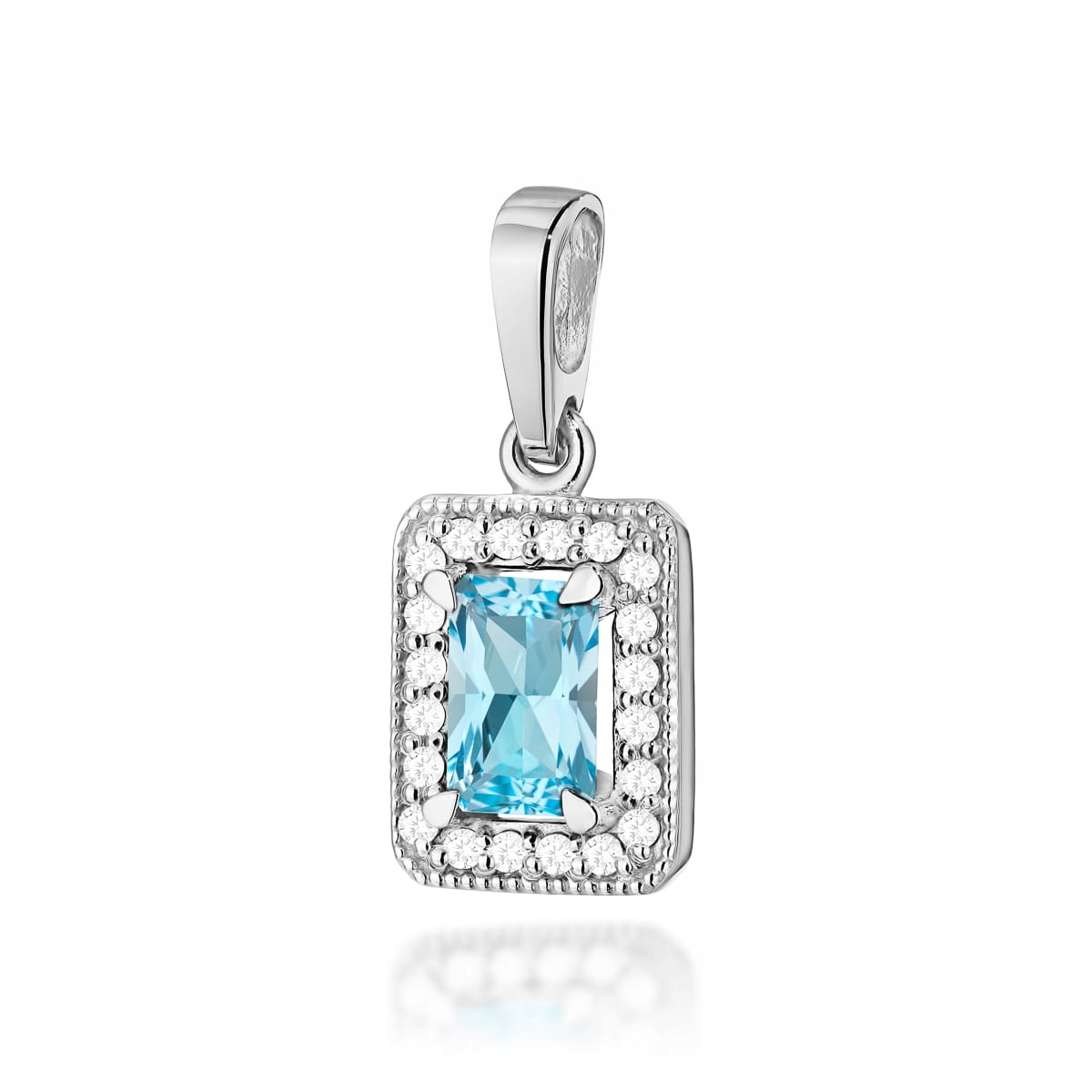 Přívěsek z bílého zlata 585 přírodní kámen Topaz Swiss 1,1 g