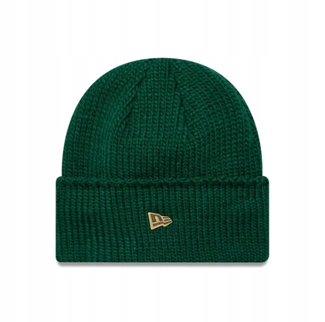 Čepice zimní New Era Metal Pin Wide Cuff Knit Beanie tmavě zelená