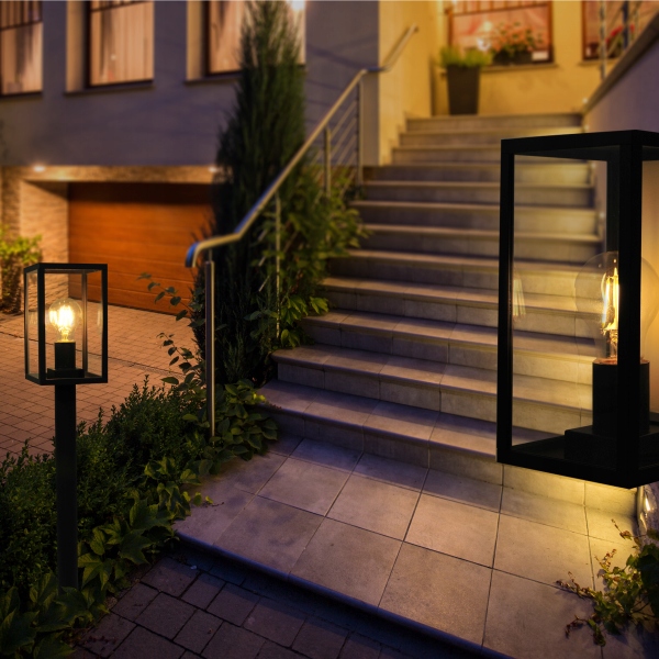 Słupek ogrodowy loftowy MALMO 48 cm grafit Kolor czarny