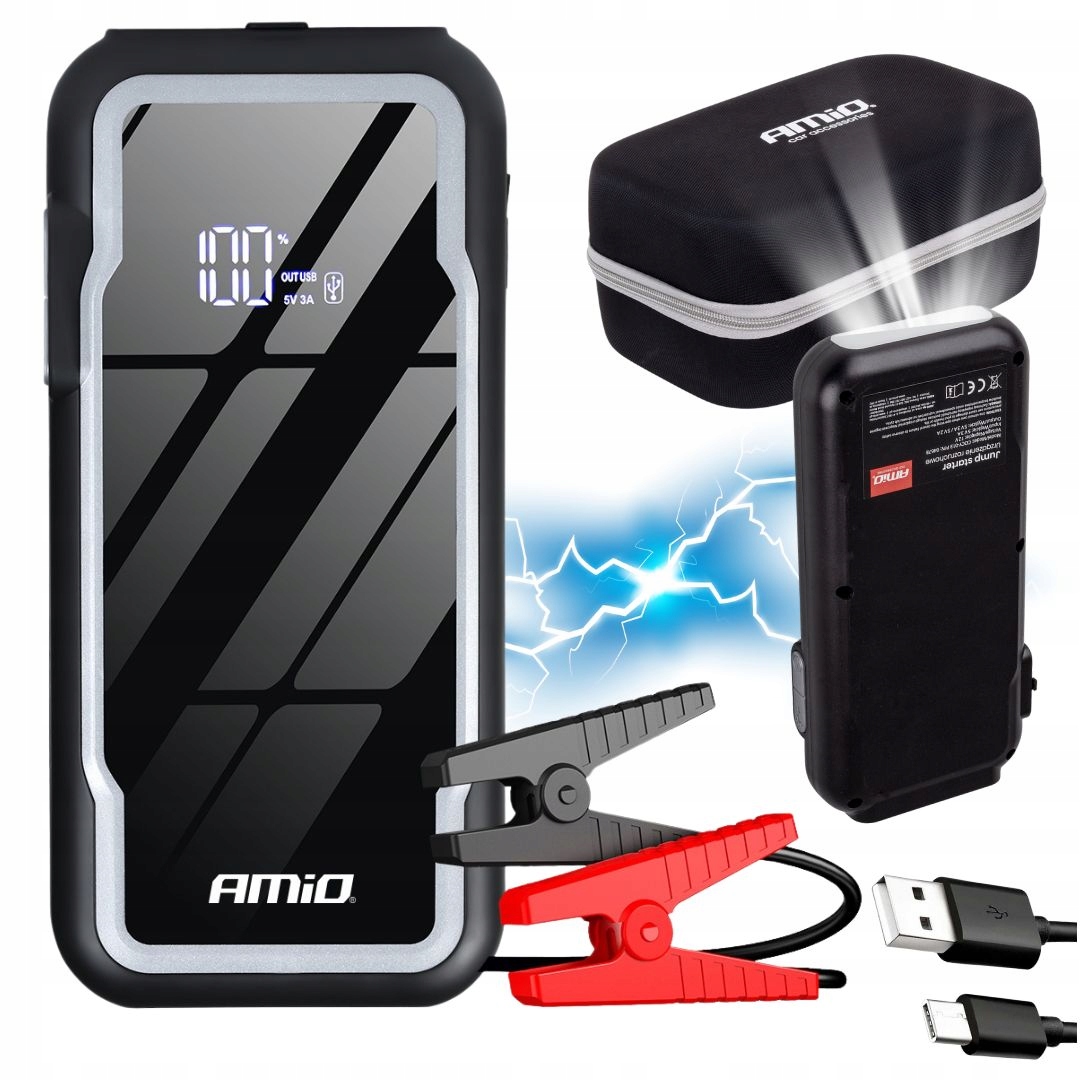 Powerbank Štartovací 3W1 12V 1600A Booster Do Auta, Motocykla, Baterka