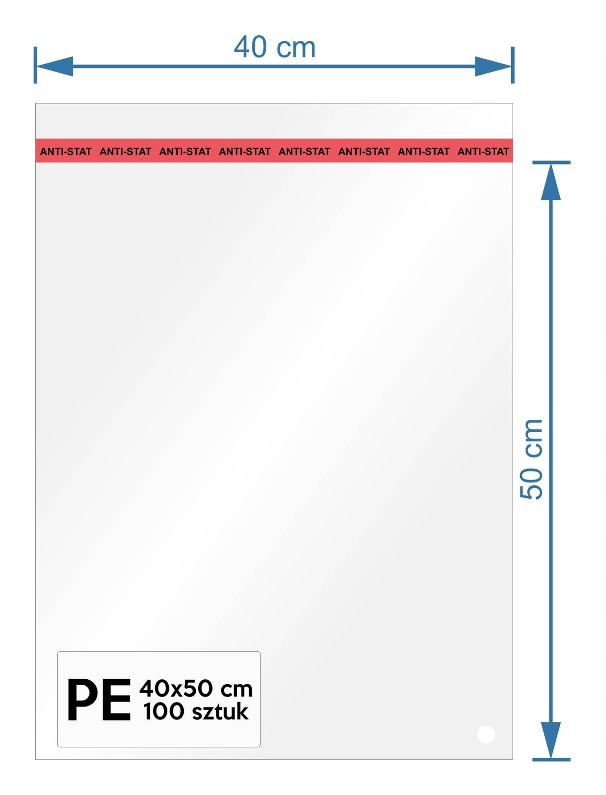

Worki foliowe Pe z taśmą klejącą 40x50cm 100 sztuk