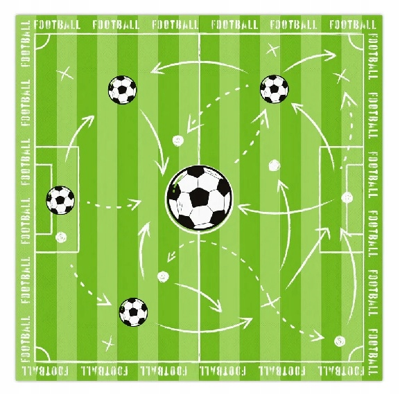 SERWETKI PAPIEROWE Piłka Nożna 10 sztuk Piłkarz Football