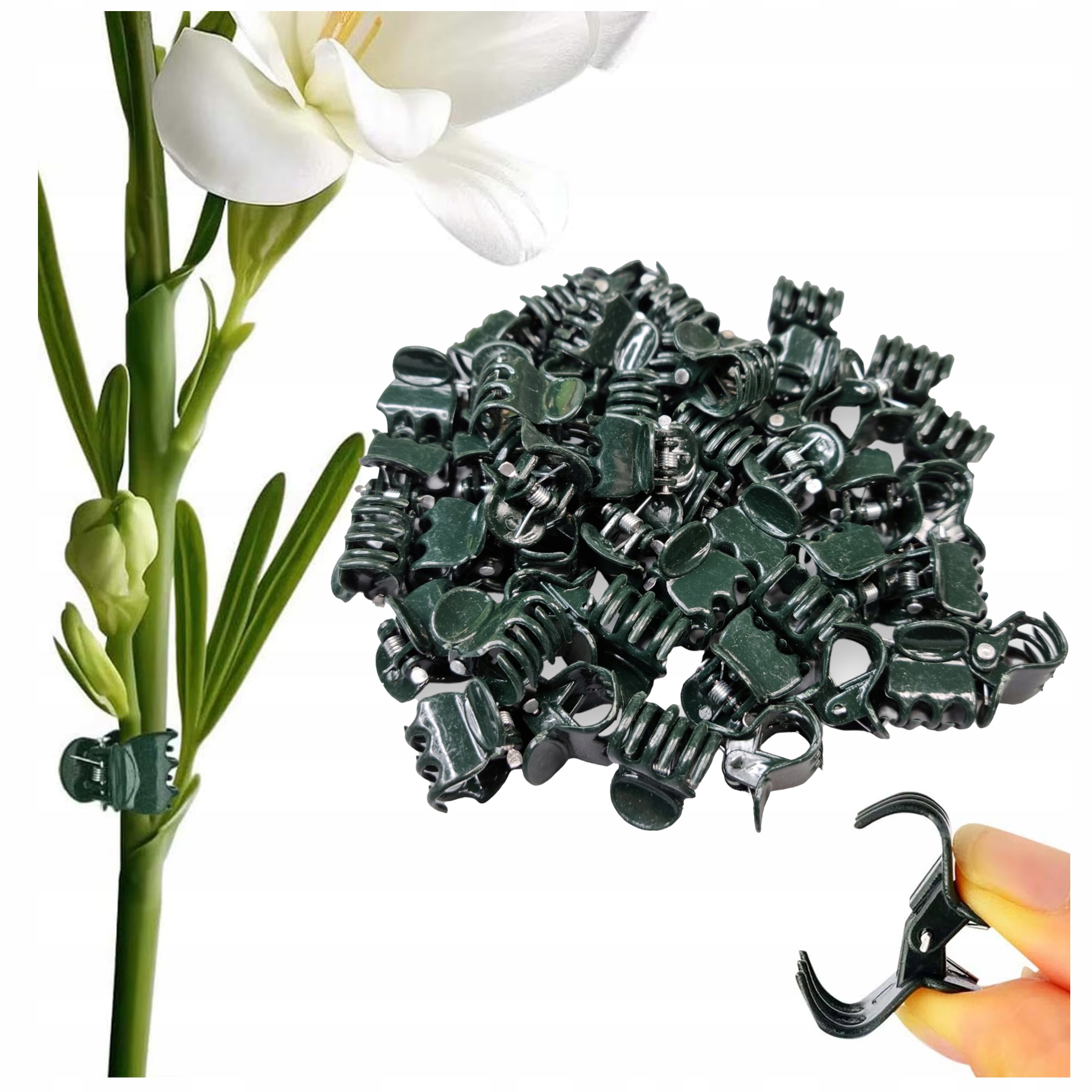 SPINKI KLIPSY DO ROŚLIN DO PODPINANIA ROŚLIN 10SZT SPINKA KLIPS STORCZYKÓW