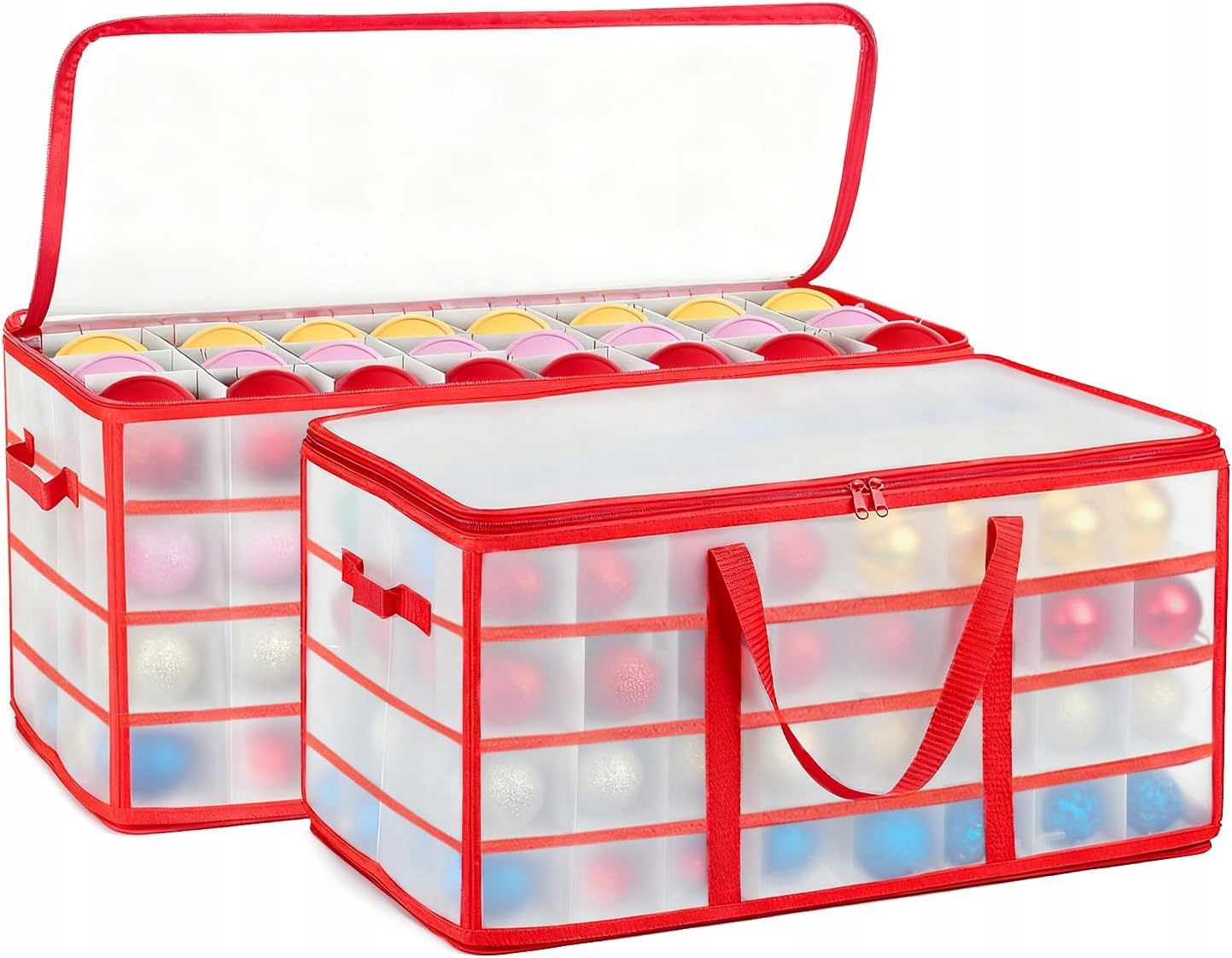 Krabička na vánoční stromky s 128 přihrádkami, 8 cm, červená, vodotěsná