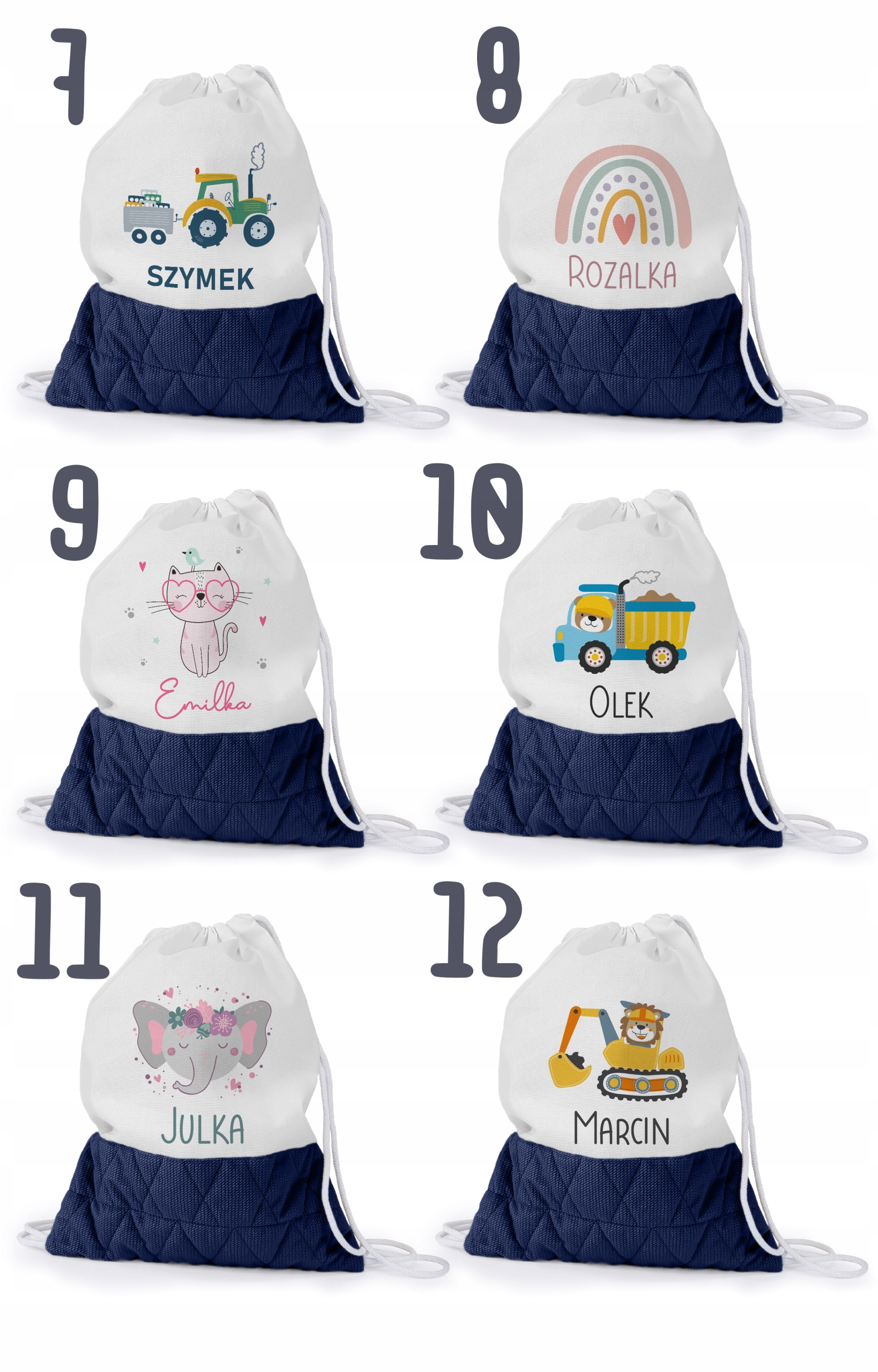 WOREK DO PRZEDSZKOLA ŻŁOBKA PLECAK DLA DZIECKA Z PĘTELKĄ NA BUTY + IMIĘ Marka inna