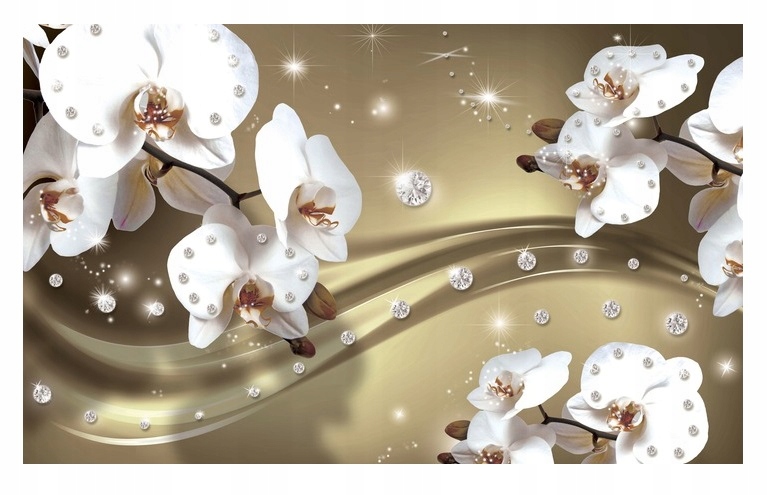 Fototapeta Orchidej Diamanty Abstrakce 3D 254x184