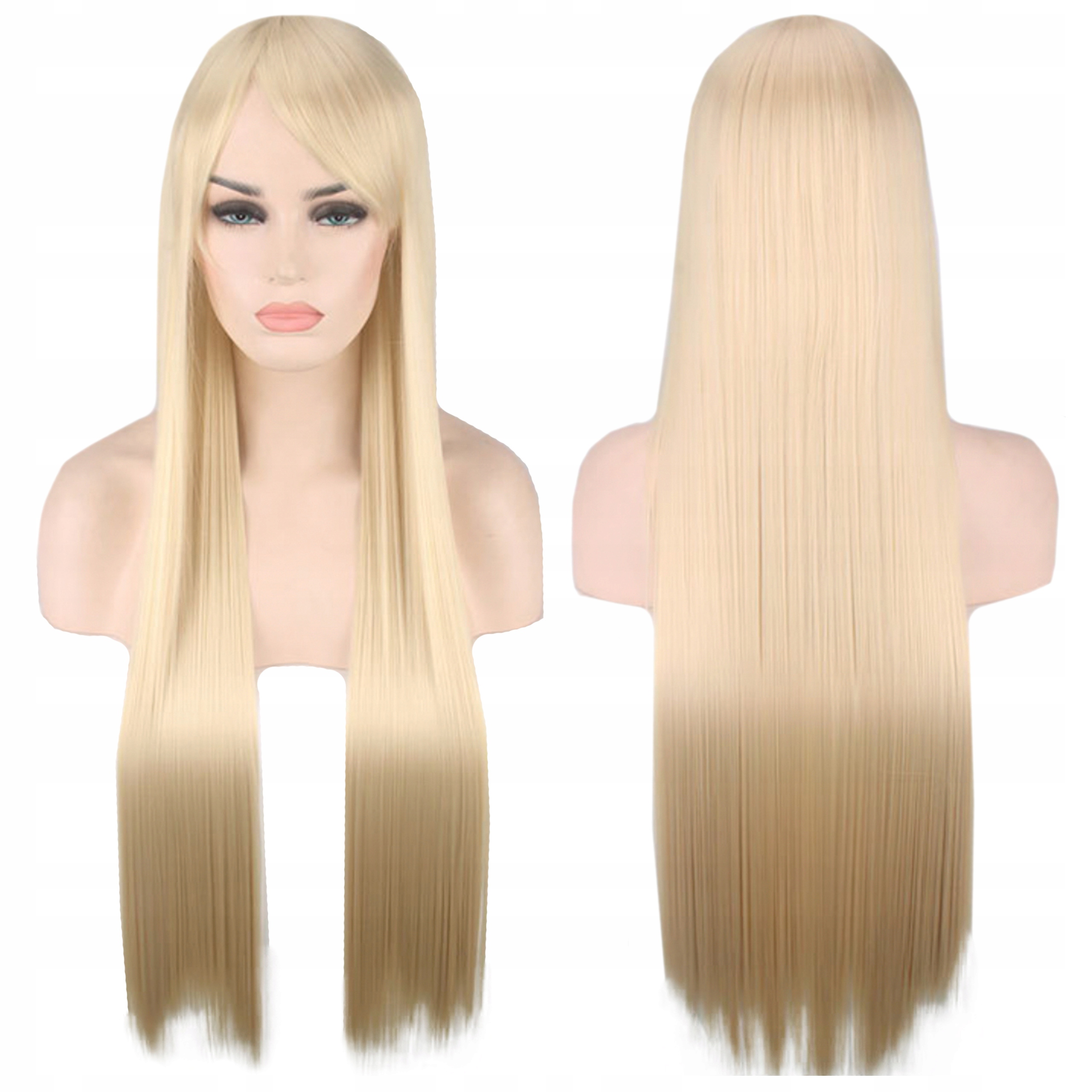 

Peruka blond Grzywka Proste Włosy cosplay 80 cm