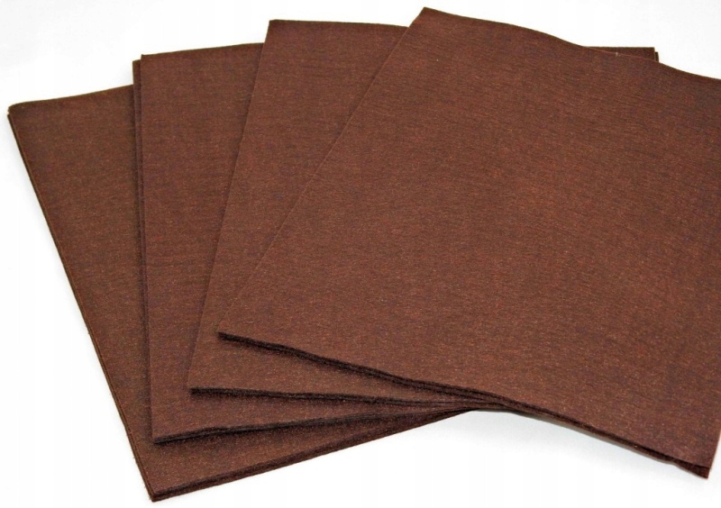 Plst v listech Ozdobný Plst pro scrapbooking 30x40 cm Tmavě Hnědý 10 ks