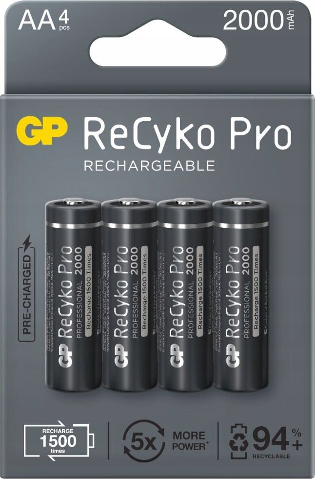 4x Akumulatorek GP Recyko PRO AA R6 2000mAh NiMH Marka GP