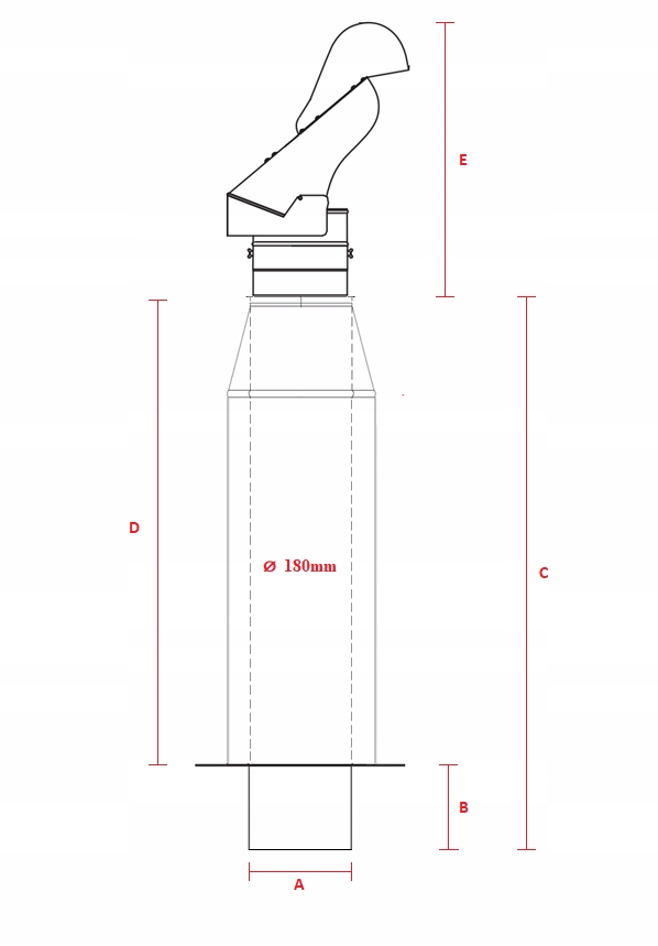 PRZEDŁUŻENIE KOMINA IZOLOWANE FI 180 STRAŻAK Marka inna