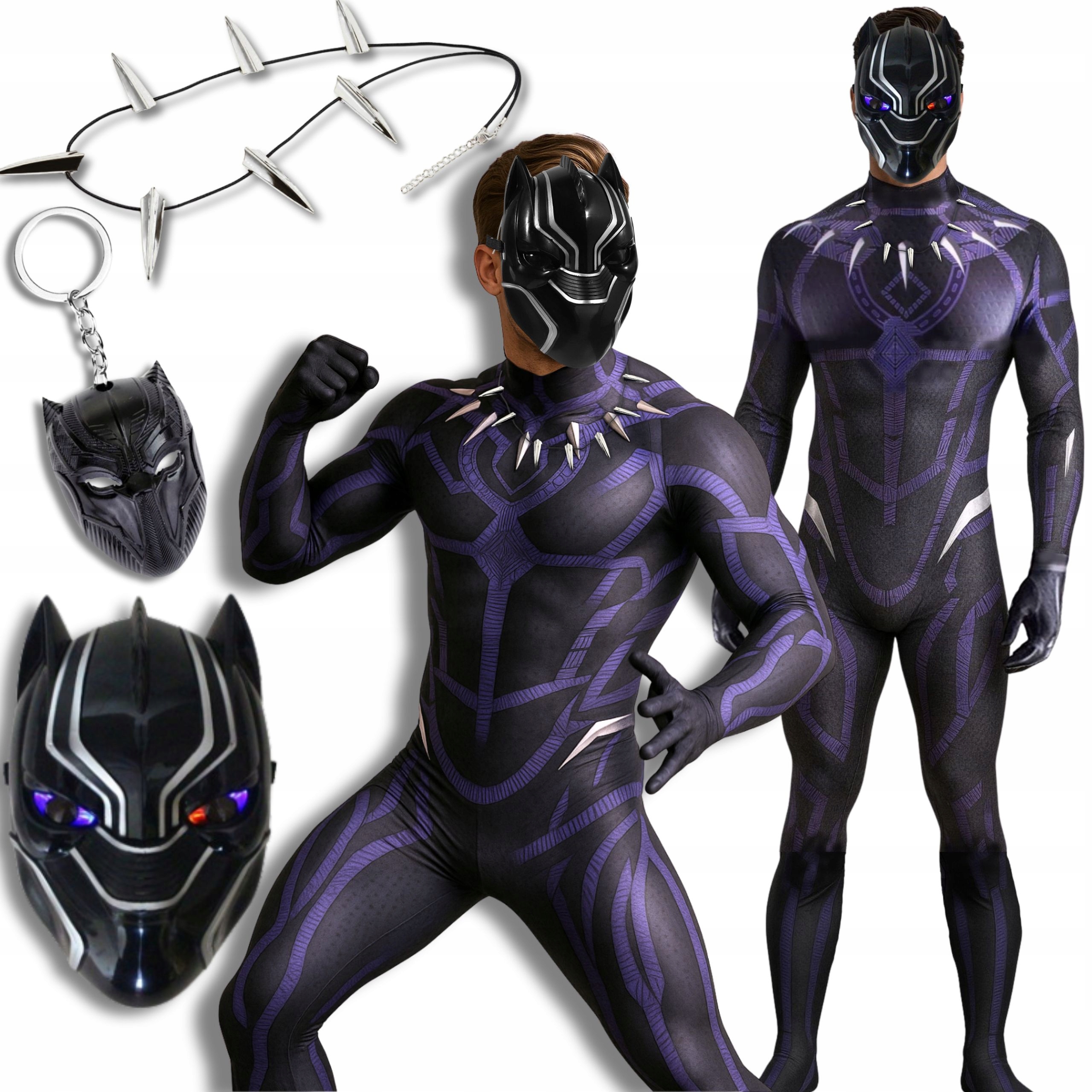 Kostým Převlek Superhrdiny Festivalu Pantera Cosplay S Maskou L 170 176