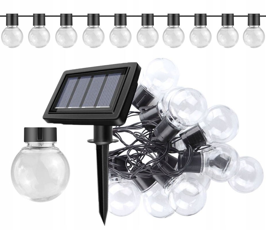 

Girlanda solarna Led Lampki ogrodowe Kulki solarne