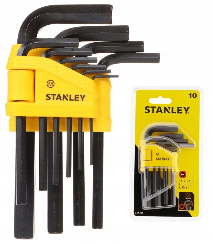 Stanley 69-253 Klucze Imbusowe Imbusy 1,5-10mm 10e