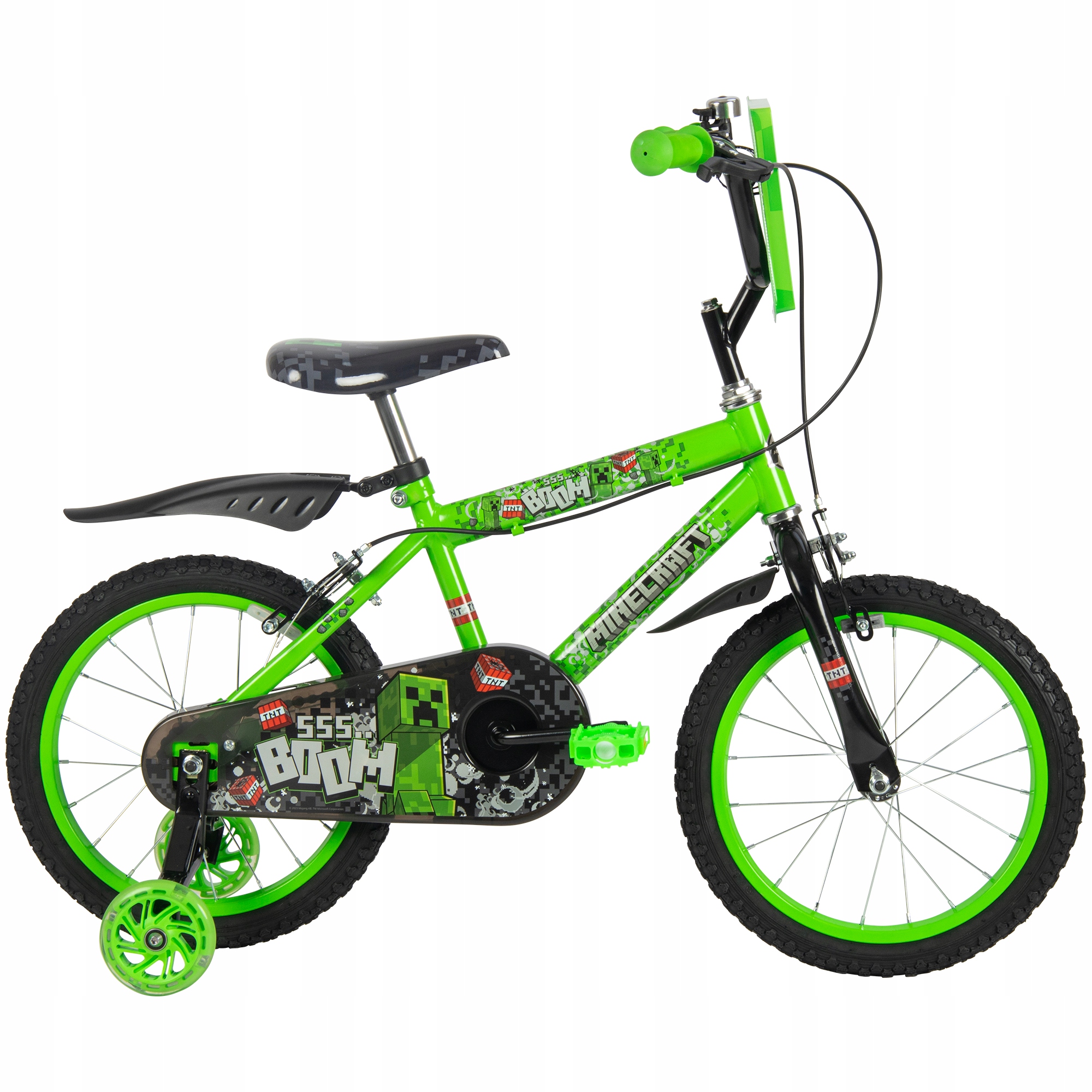 Rower dziecięcy Minecraft Huffy 16" dla chłopca zielono-czarny 5-7 lat