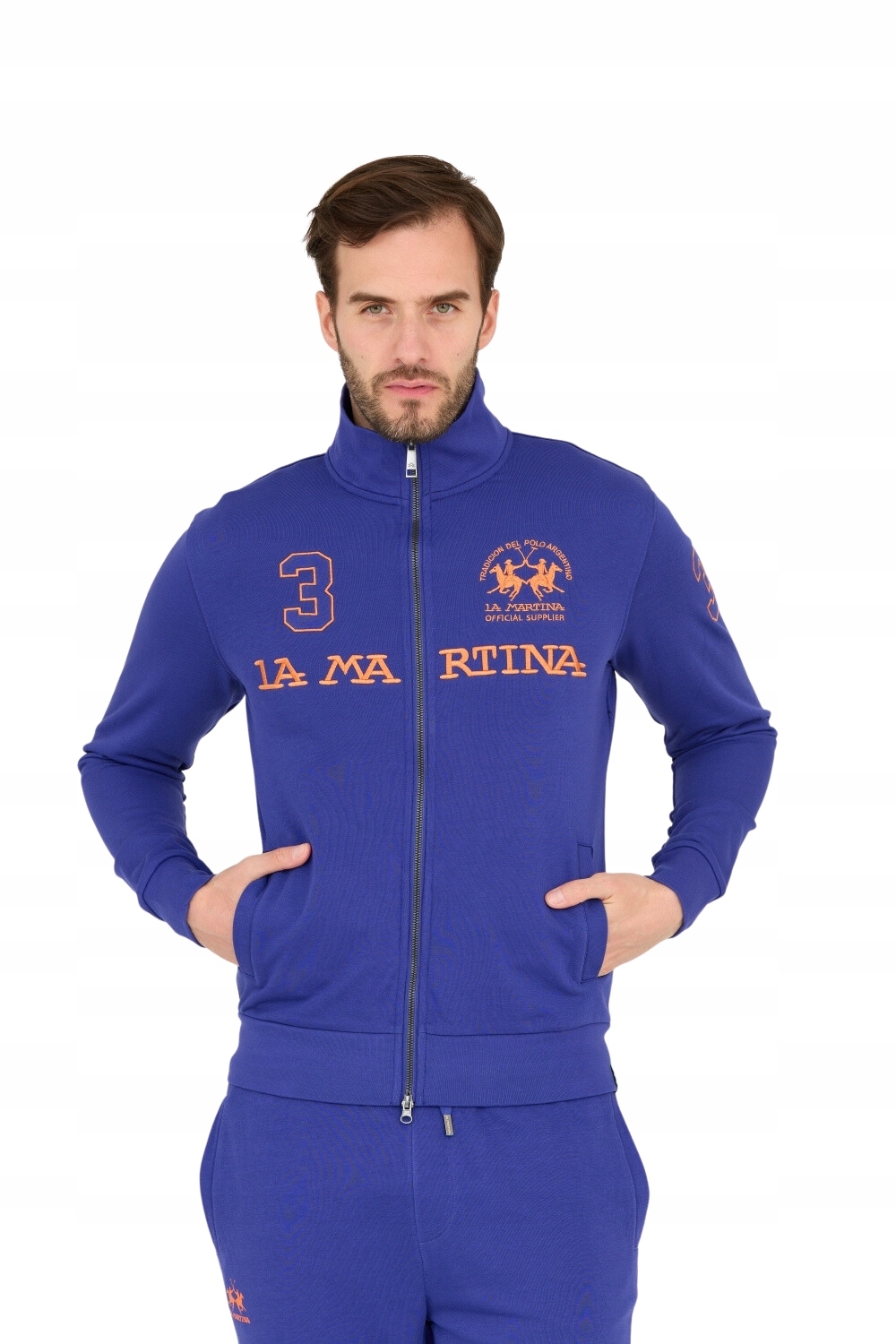 La Martina Fialová pánská mikina na zip, velikost XL