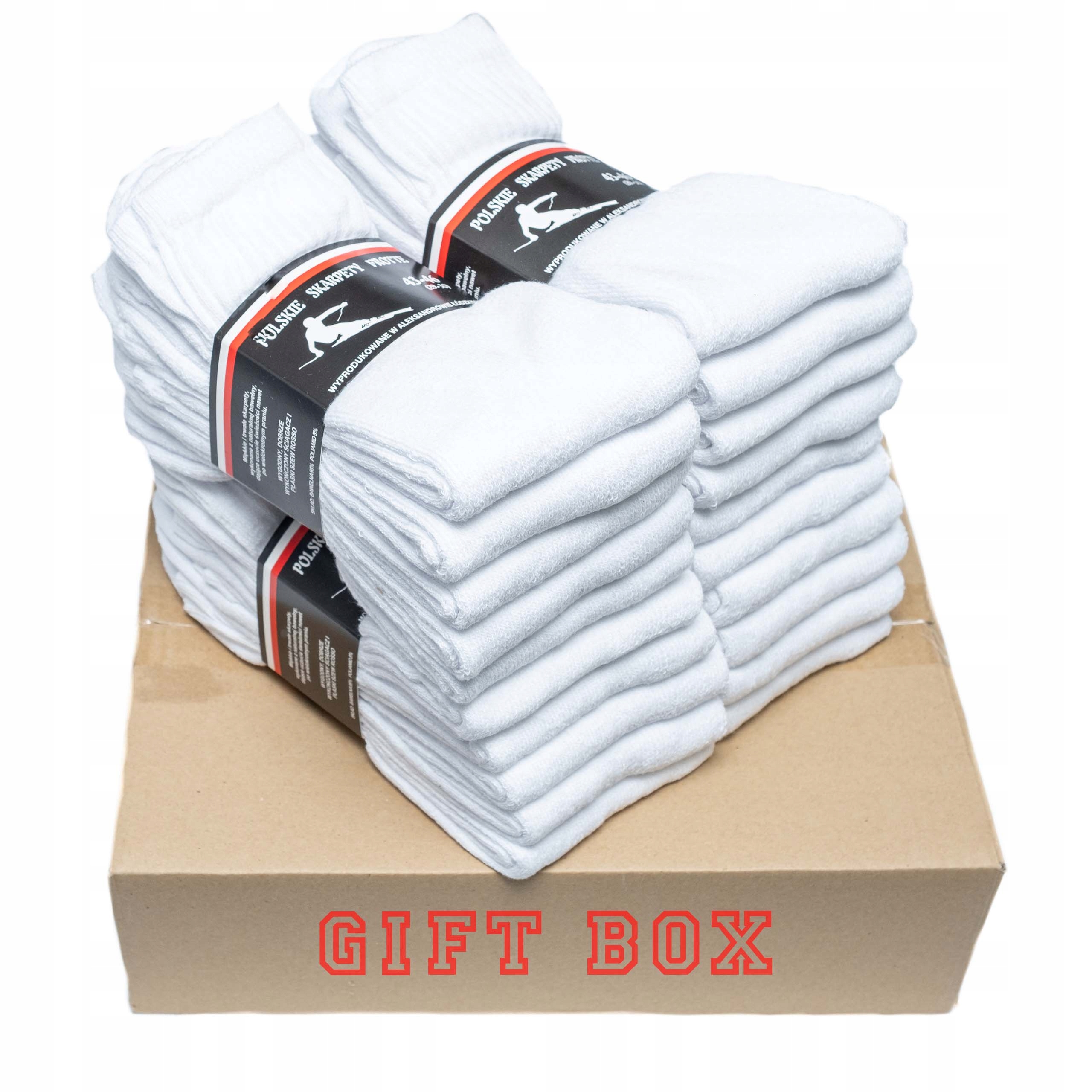 

Skarpety Białe Frotte Frota x 20 Polskie Gift Box