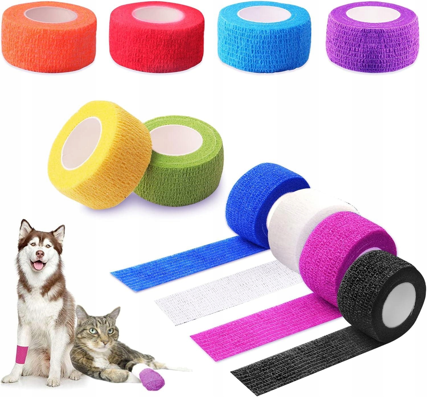 10 x Bandaż samoprzylepny elastyczny weterynaryjny dla psów kotów zwierząt