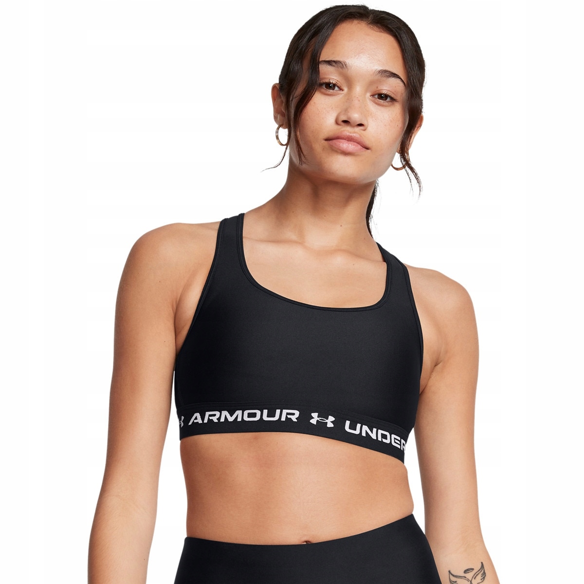 Biustonosz treningowy Under Armour Crossback Mid Bra czarny