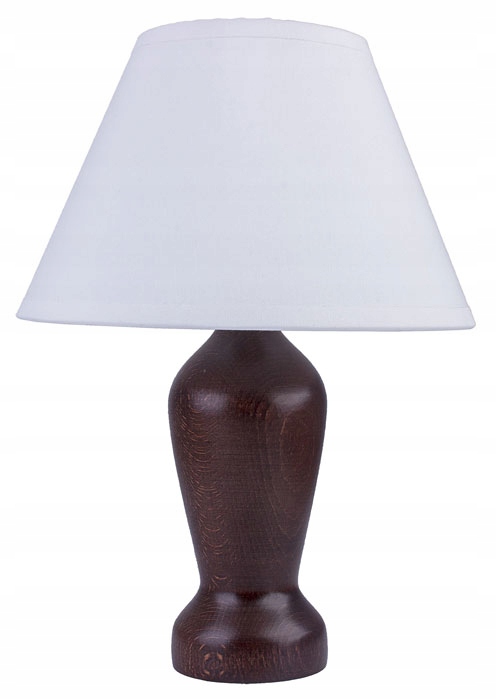 LAMPKA NA SZAFKĘ NOCNĄ DREWNIANA Z ABAŻUREM WENGE