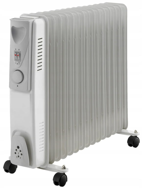 Olejový radiátor 15 žeber 2500 W mobilní, energeticky úsporný