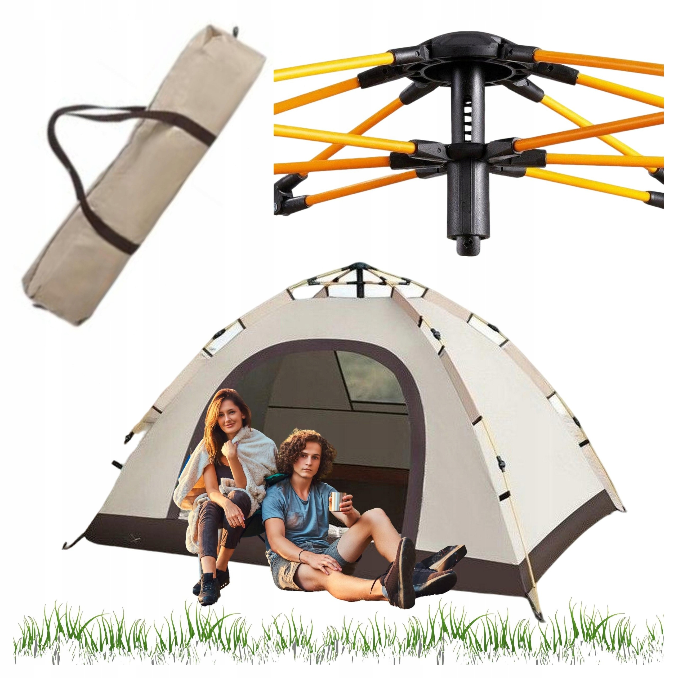 Namiot 2-3 Osobowy Samorozkładający Lekki Kempingowy Automatyczny Składany