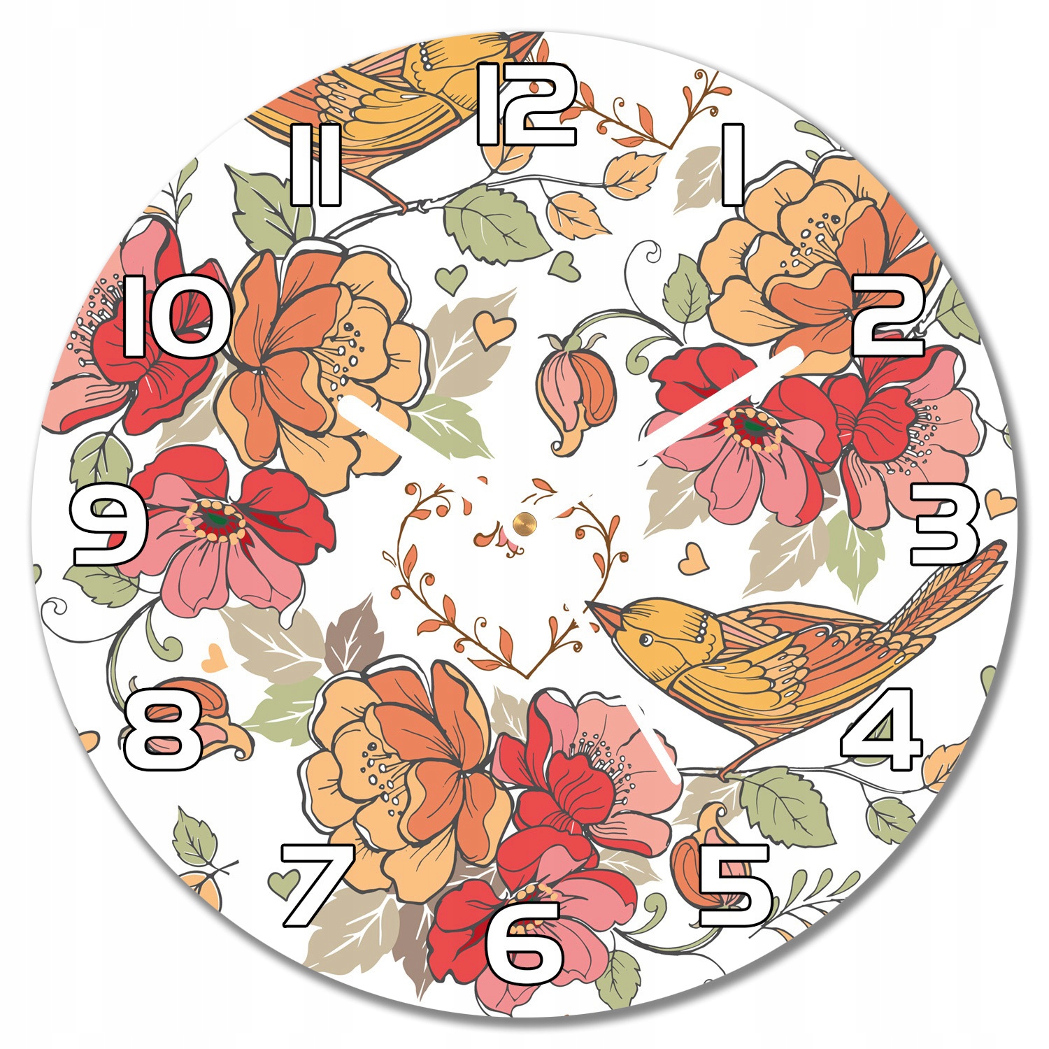 

Nowoczesny wiszący zegar Ornament ptaki f30 cm