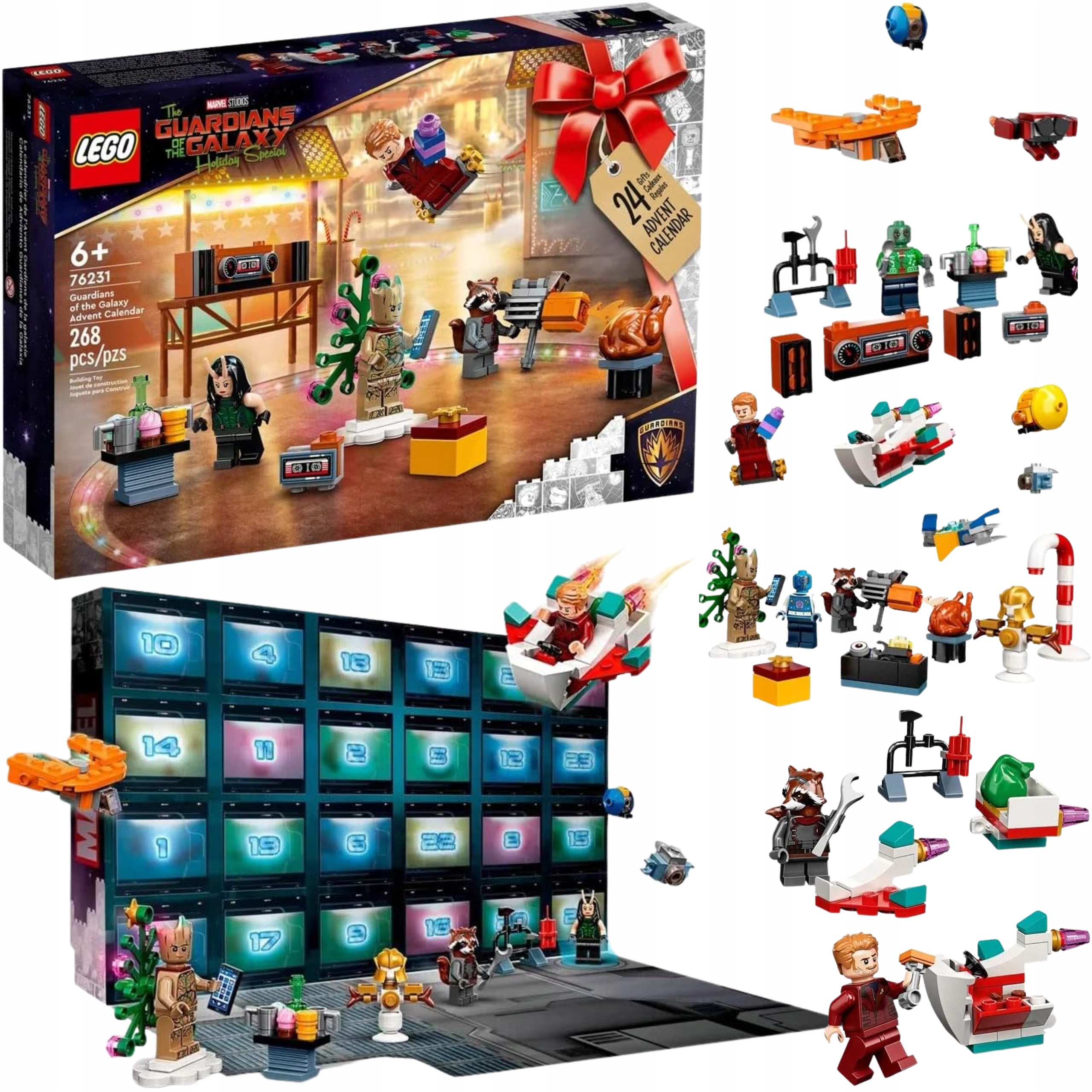 Kalendarz Adwentowy Lego Strażnicy Galaktyki Figurki Zestaw 268 Elementów