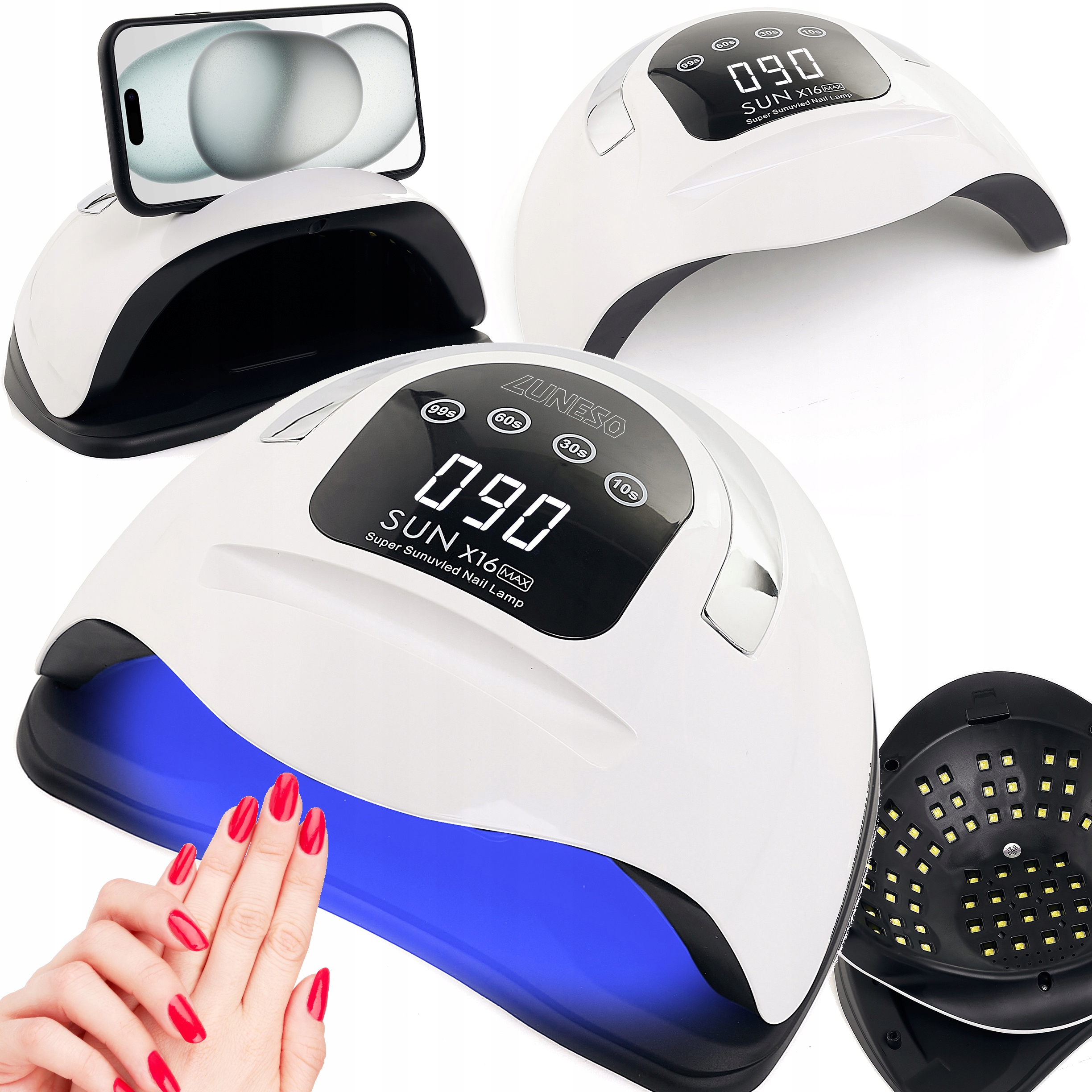Lampa na nehty Uv hybrid Sun X16 LCD Dual Led 320W, nejnovější model
