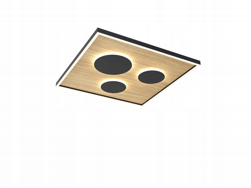 Štvorcová lampa napodobňujúca drevo do spálne obývačky Dijon Led stmievač