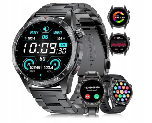 Chytré Hodinky Foxbox 2024 pro muže se 3 řemínky a 1,43" Amoled displejem