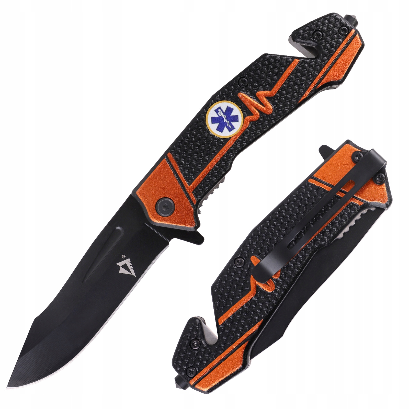 Nóż Składany Ratowniczy Ratownika Rescue Sprężynowy Scyzoryk Dominator Edc