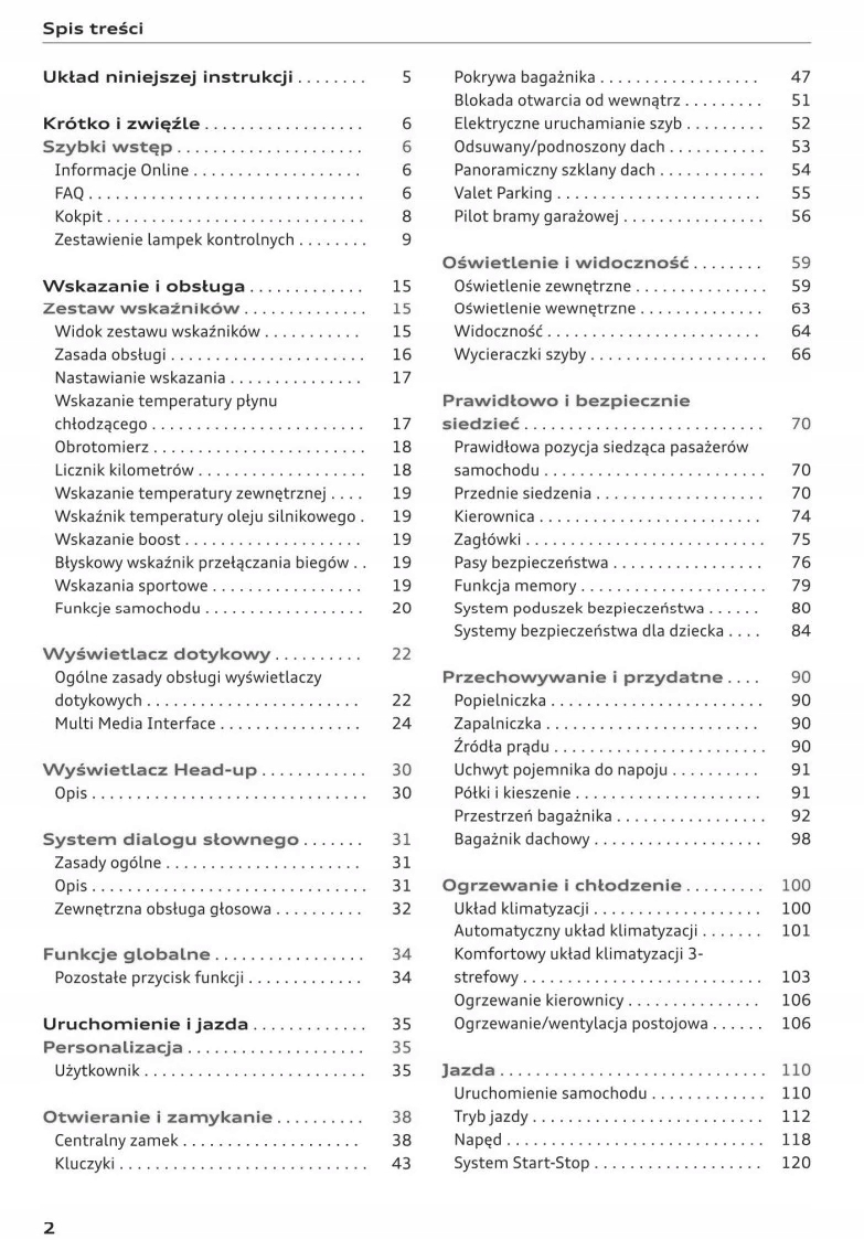 Audi A4 lift 2020 +Navi Instrukcja Obsługi Polski Tematyka Samochody osobowe