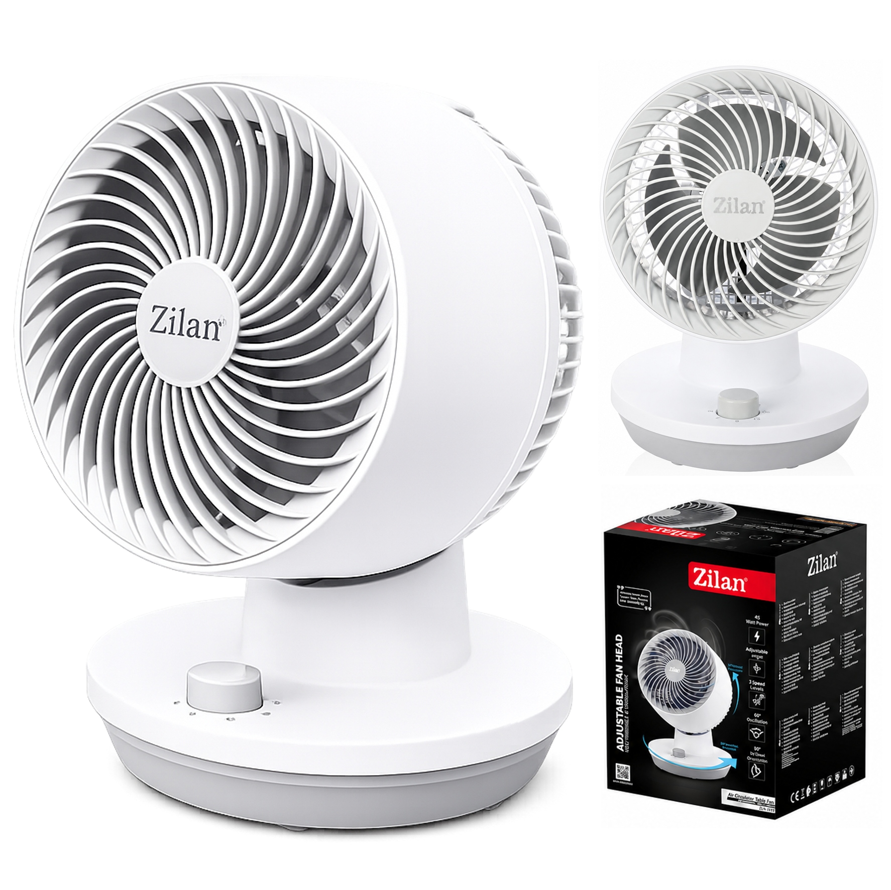 Wentylator stołowy Zilan Air Circulator Table Fan biały
