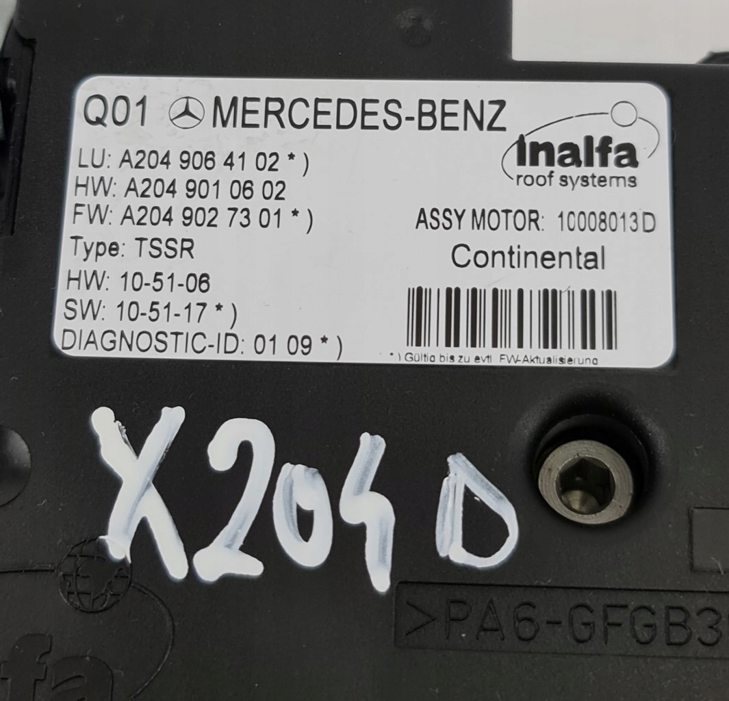 Панорама мотор MERCEDES GLK X204 A2049064102