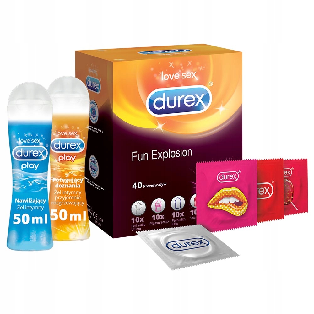 

Durex prezerwatywy 40 Fun 2 x Żel intymny Zestaw