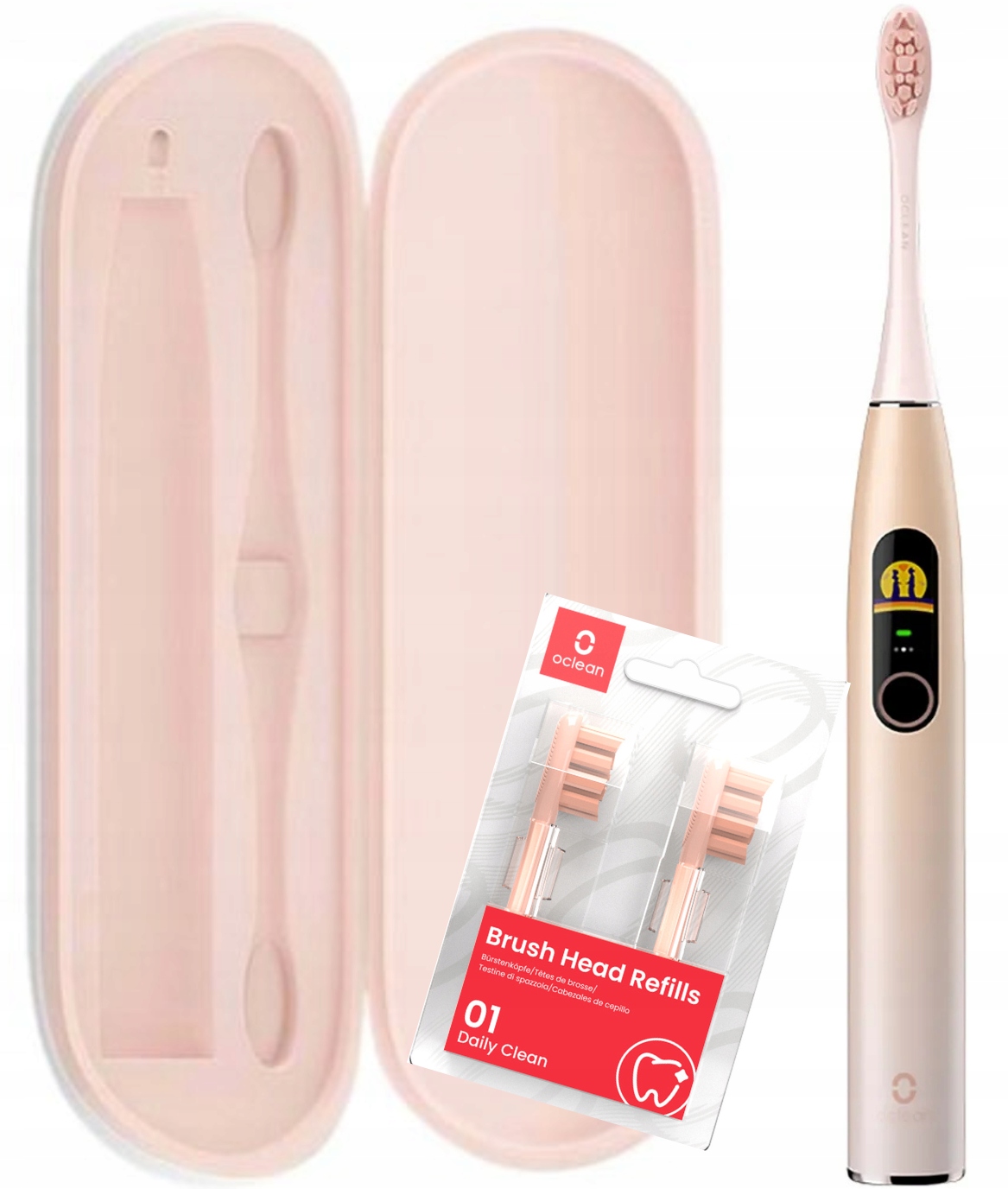 

Oclean X Pro szczoteczka końcówki etui róż Zestaw