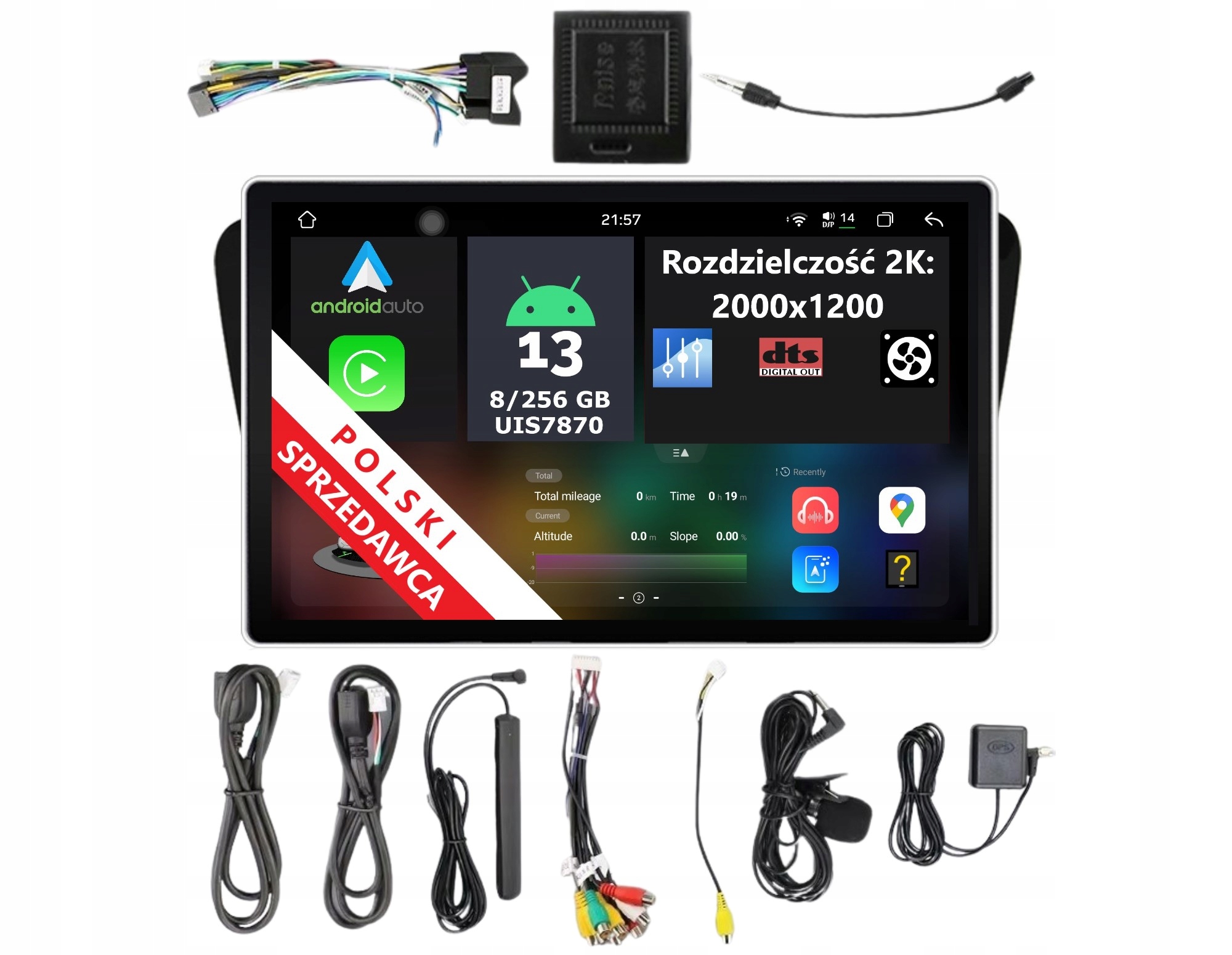 11,5" 2K Navigace Pro Android Škoda Octavia II 8/256 Gb Dsp Carplay Lte Dts