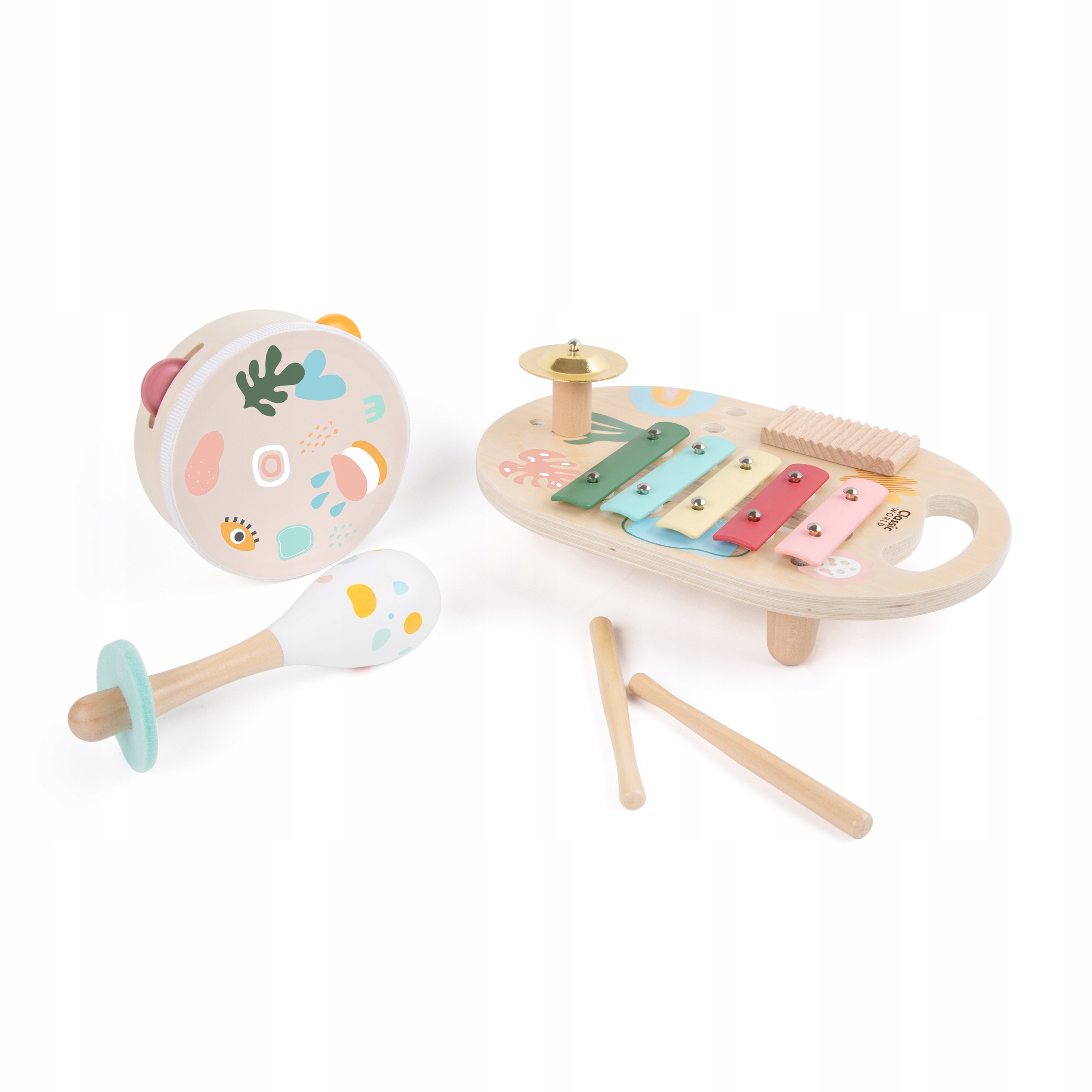 ZESTAW MUZYCZNY DREWNIANE INSTRUMENT CLASSIC WORLD Materiał drewno